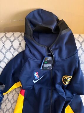 Nike Navy and Yellow NBA Full-Zip Dri-FIT Jacket